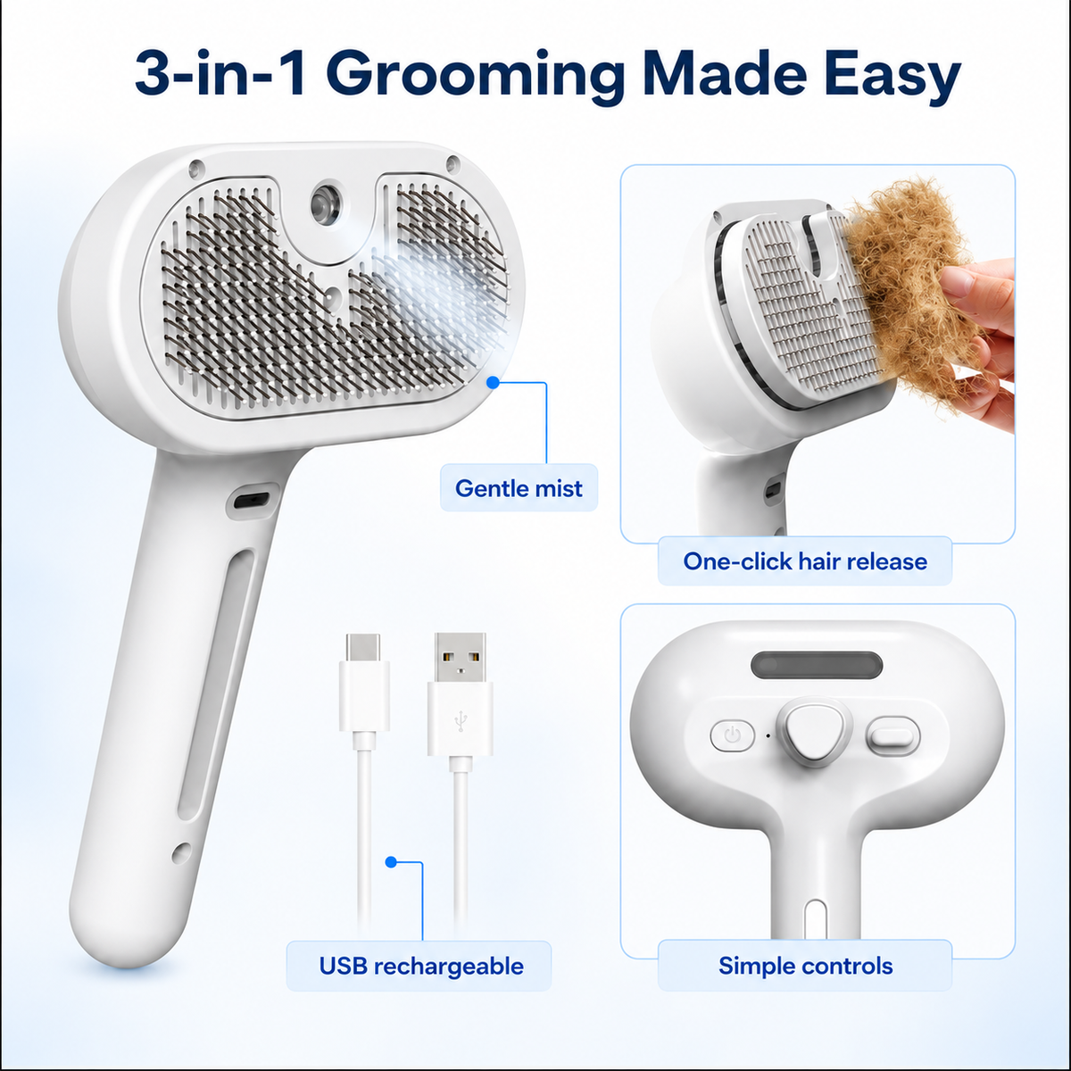 Luma 3-in-1 Mist Grooming Brush